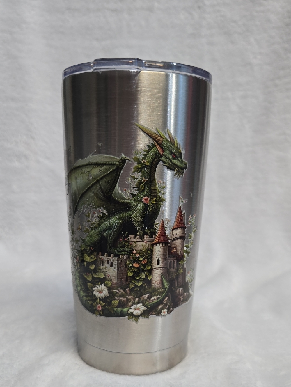 Hand Crafted Double Sided Dragon Accented Tumbler By Canvascolors